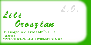 lili oroszlan business card